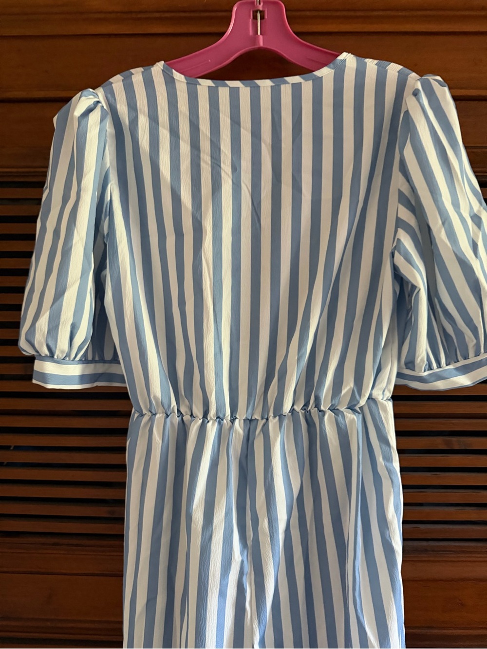 Blue & White Striped Wide Leg Romper Jumpsuit Medium